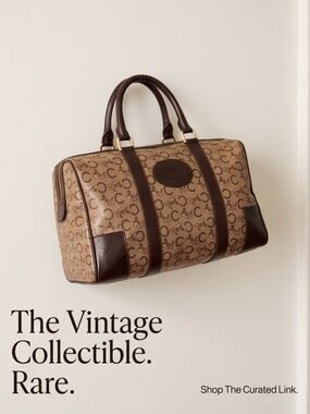 Celine Vintage Brown and Beige Monogram Boston Bag Satchel EUC